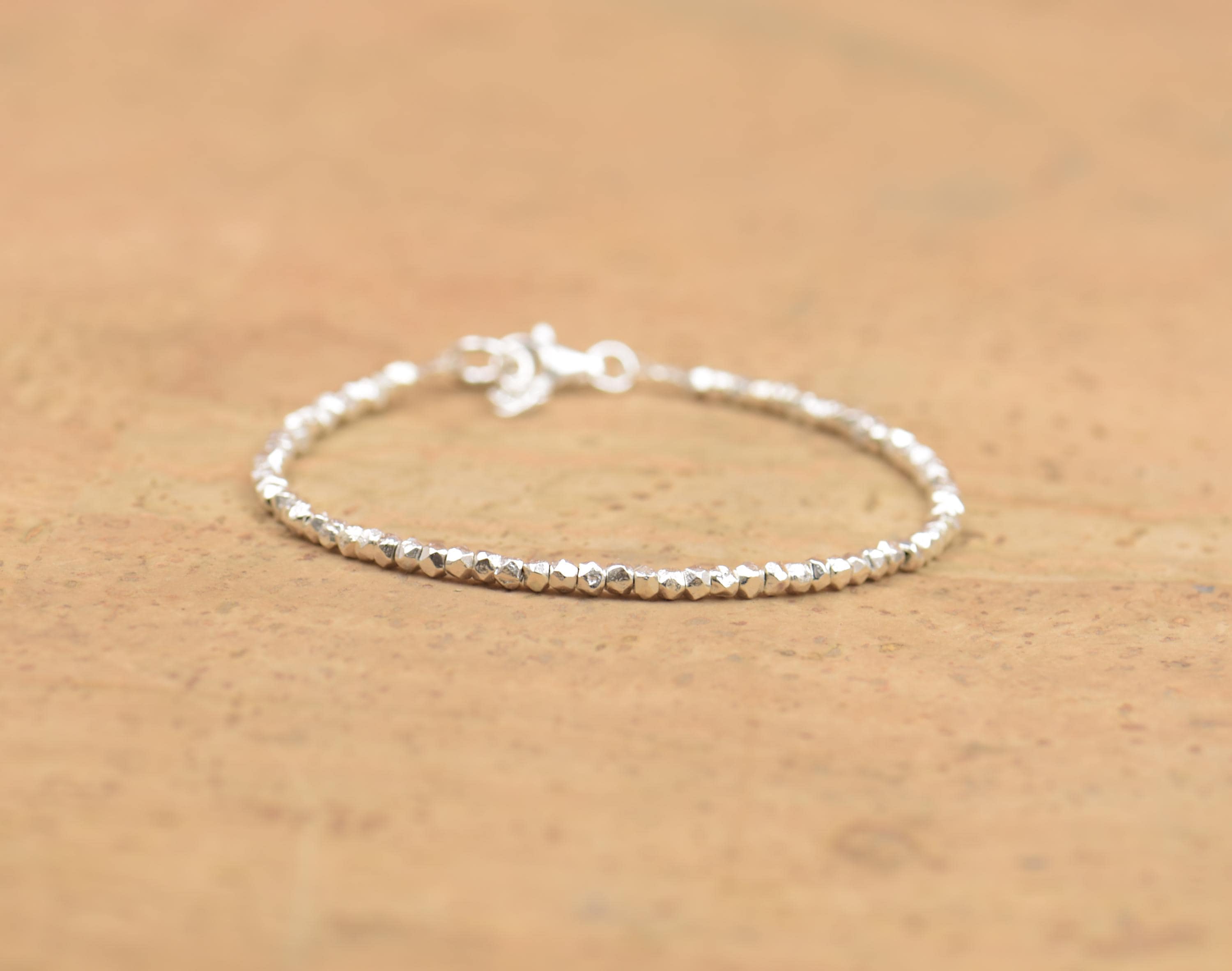 アクセサリー Silver Beaded Bracelet / Medium Amazon.com: Sterling Silver Beaded Bar Link Bracelet Toggle