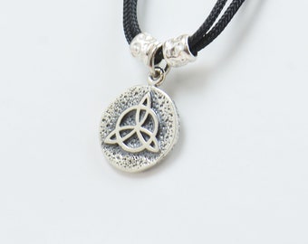 Sterling silver Amulet celtic charm necklace pendant-Sterling silver.Mens or women.Celtic protection