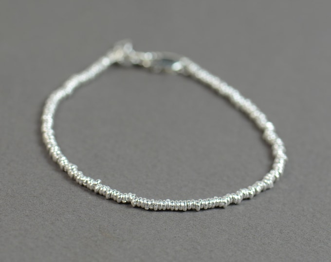 Sterling silver hoops beads  bracelet