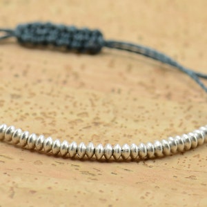 Tiny sterling silver beads adjustable bracelet