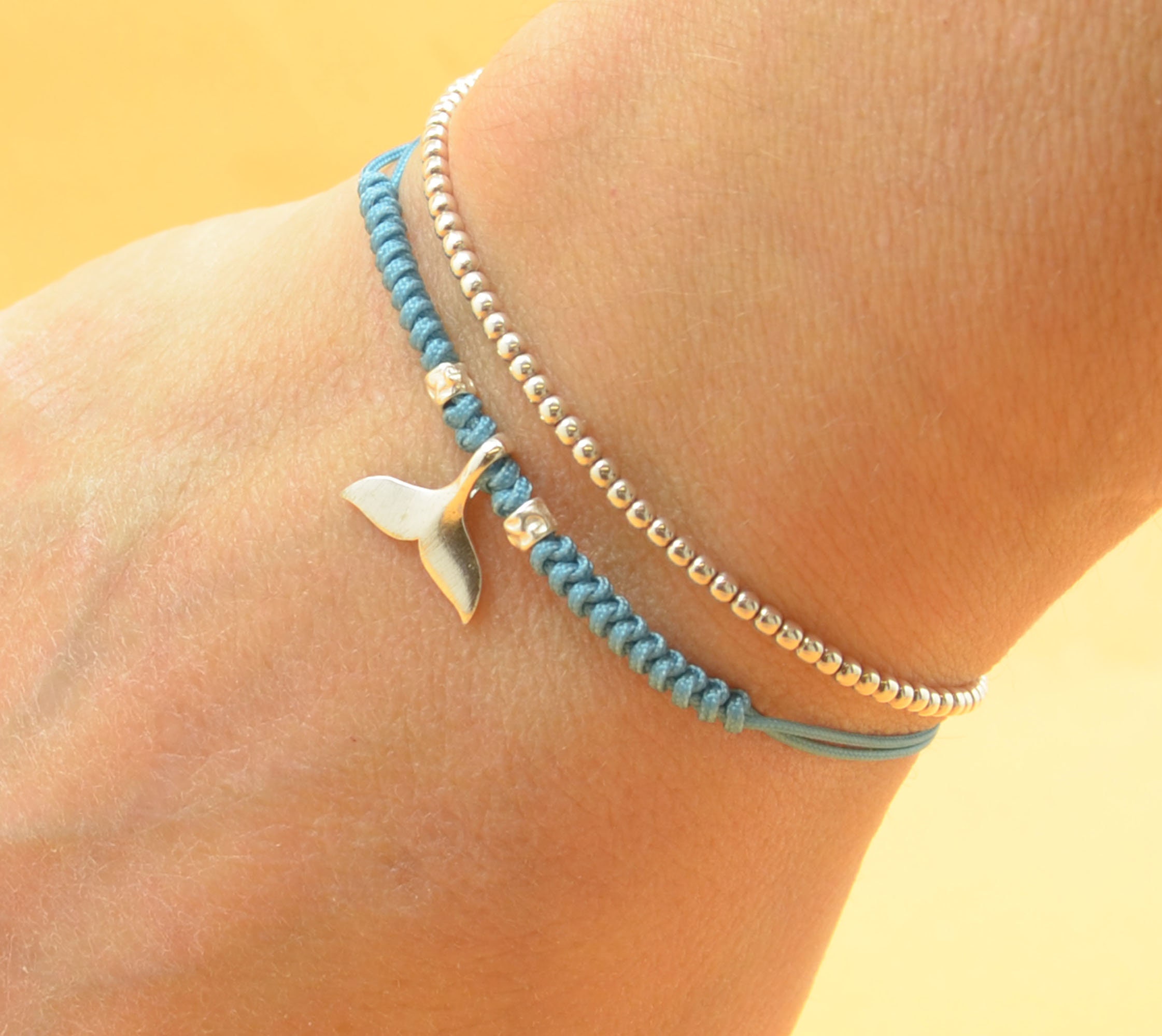 ★HARANG★ Whale Tail Half Half Chain Bracelet Whale_Tail_Bracelet_Nautical_C