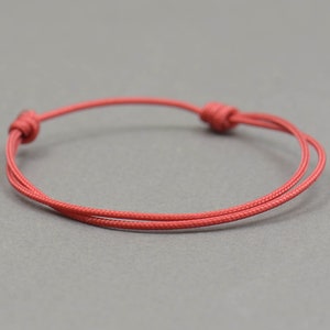 Bracelet Mens, Brown Cord Bracelet, Adjustable String Nylon, Mens Bracelet Simple, Surf Jewelry,red string Kabbalah protection image 3