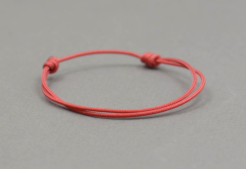 Bracelet Mens, Brown Cord Bracelet, Adjustable String Nylon, Mens Bracelet Simple, Surf Jewelry,red string Kabbalah protection image 3