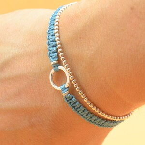 Sterling Silver Karma bracelet . Friendship .Macrame woven bracelet image 9
