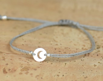 Moon charm  bracelet-Sterling silver