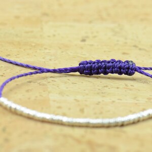 Sterling silver beaded bracelet . Little hoops image 2