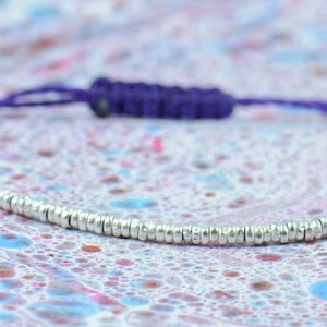 Sterling silver beaded bracelet . Little hoops image 3