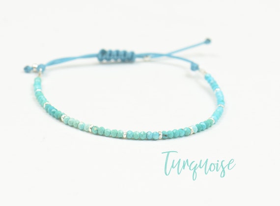 Sterling Silver and Real Genuine Turquoise Beads Bracelet - Etsy Sterling Silver and Real Genuine Turquoise Beads Bracelet - Etsy