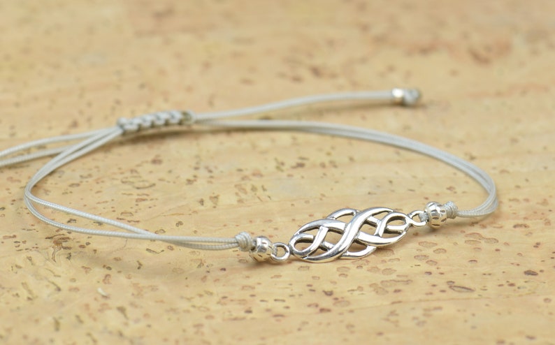 Sterling silver celtic knot charm bracelet.Mens gift.unisex bracelet image 7