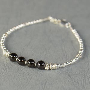 Black Tourmaline and sterling silver bracelet image 3