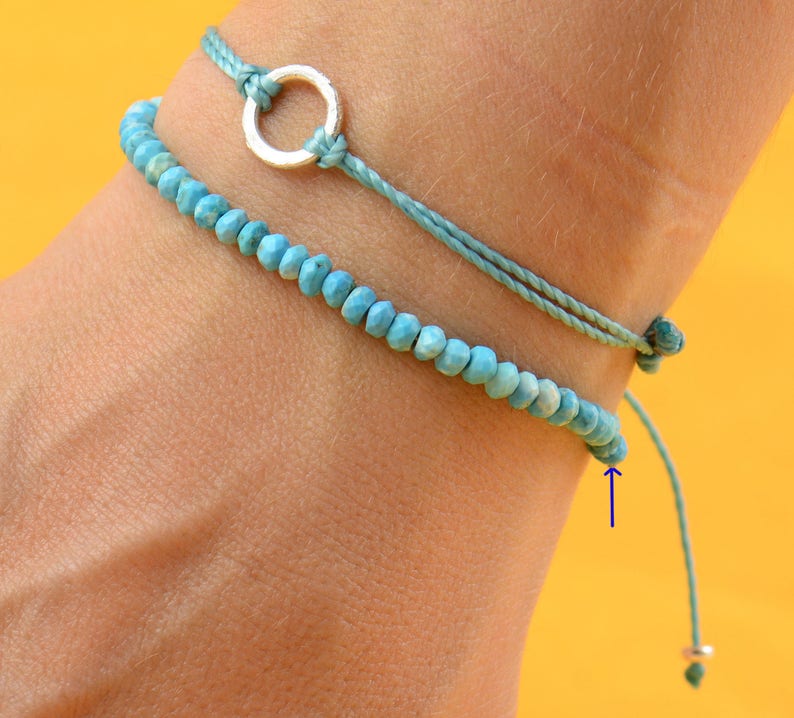 Turquoise faceted beads bracelet image 4