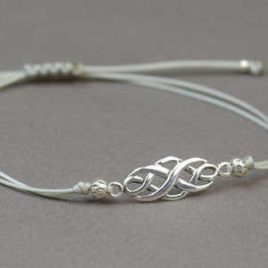 Sterling silver celtic knot charm bracelet.Mens gift.unisex bracelet image 2