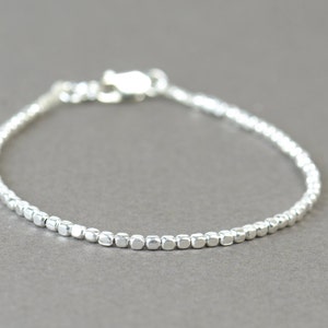 Square sterling silver beads  bracelet