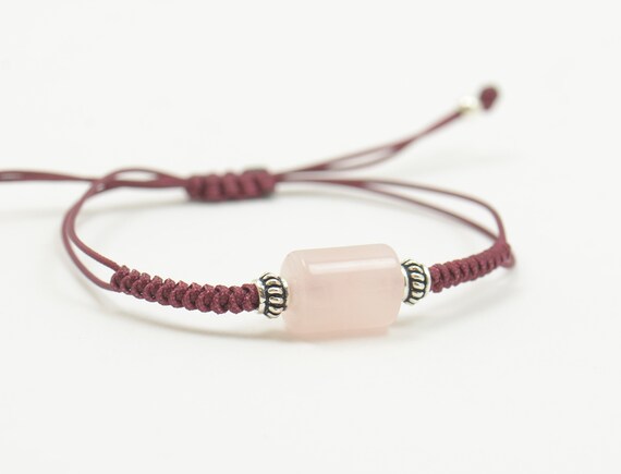 rosa rosa-Pulsera tejida de cordón-Pulsera Etsy España