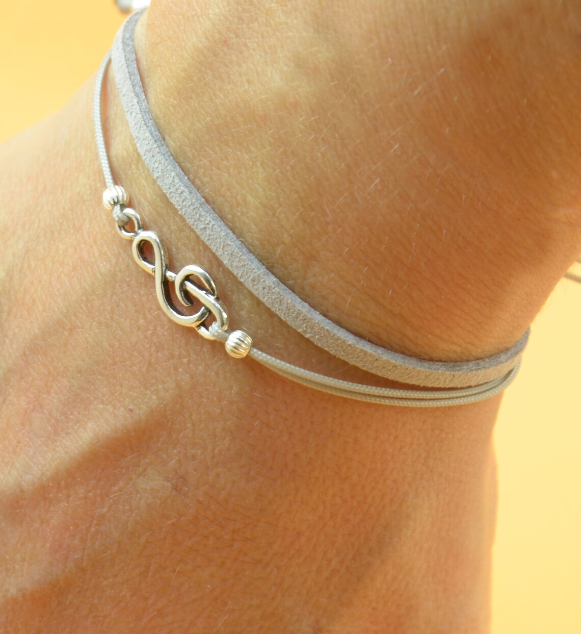 Sterling Silver Music Charm Bracelet. Mens Bracelet Etsy