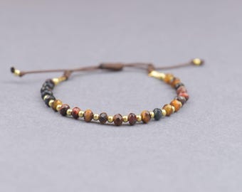 Tiger Eye bracelet.Gold vermeil bracelet