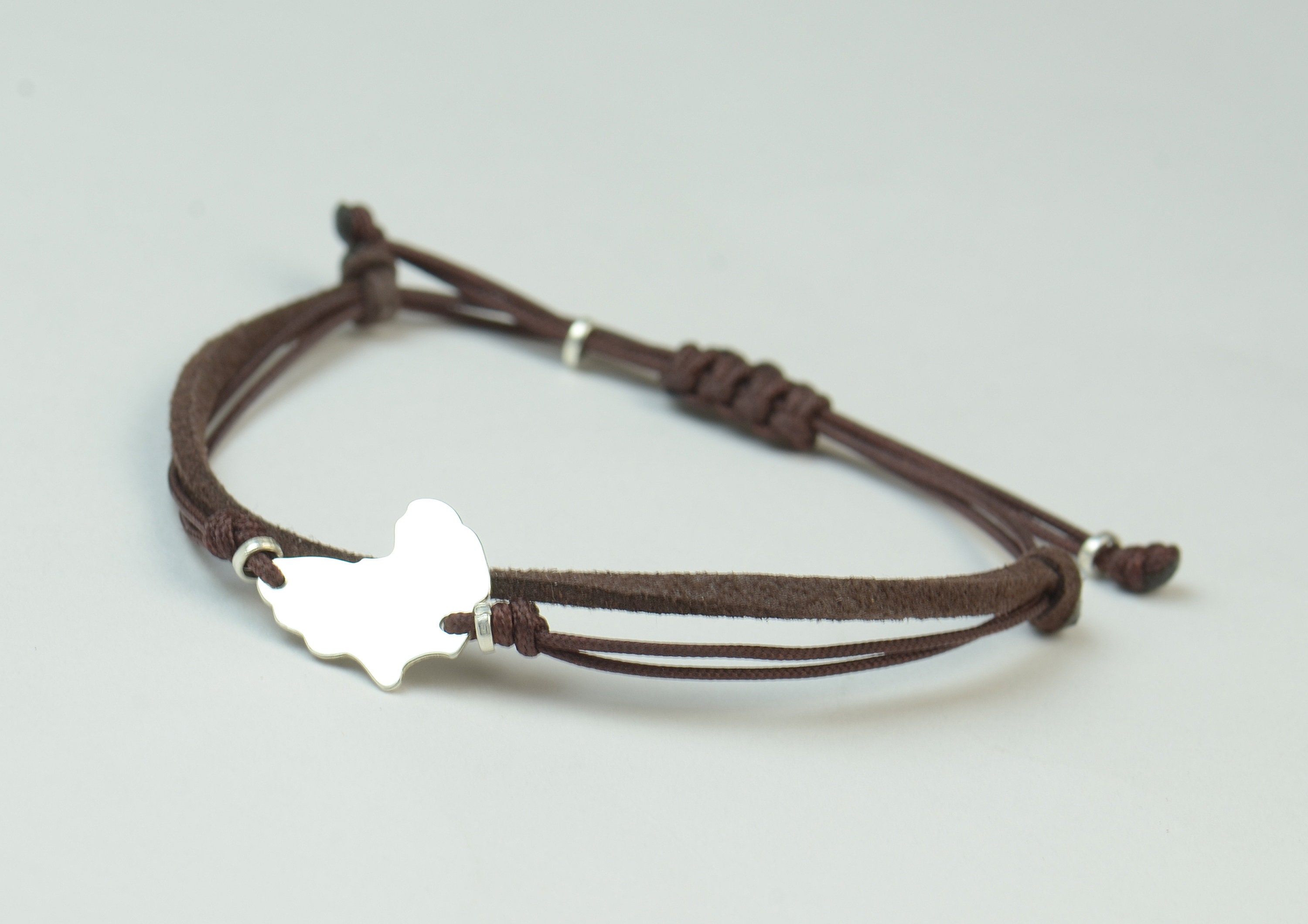 Sterling Silver Africa charm bracelet. Mens bracelet Etsy