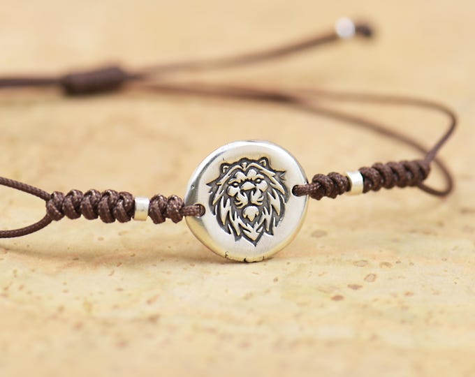 Lion bracelet.Artisan Sterling silver wilf life bracelet. exclusive nature, Handmade Metalsmithing