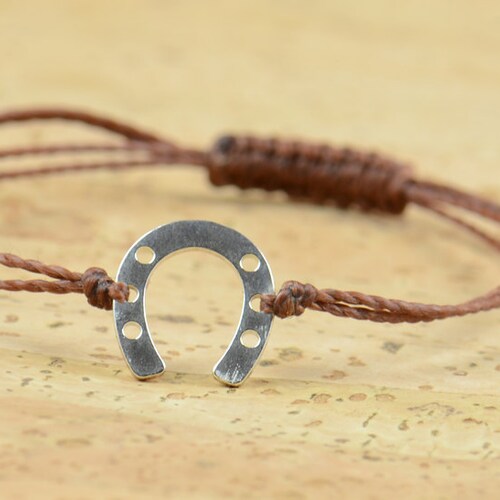 Horseshoe Charm Bracelet Sterling Silver Etsy