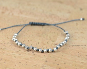 Sterling silver beaded bracelet