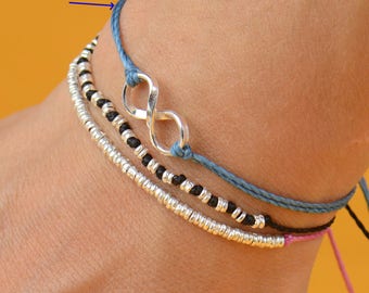 Sterling Silver Karma Infinity bracelet . friendship