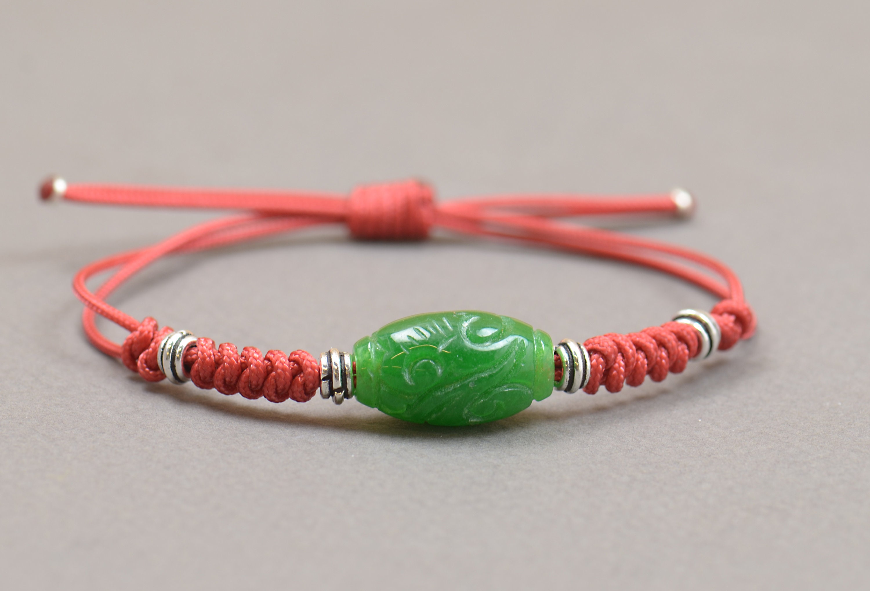 Green Jade bracelet.Thread Bracelet Friendship Bracelet Etsy