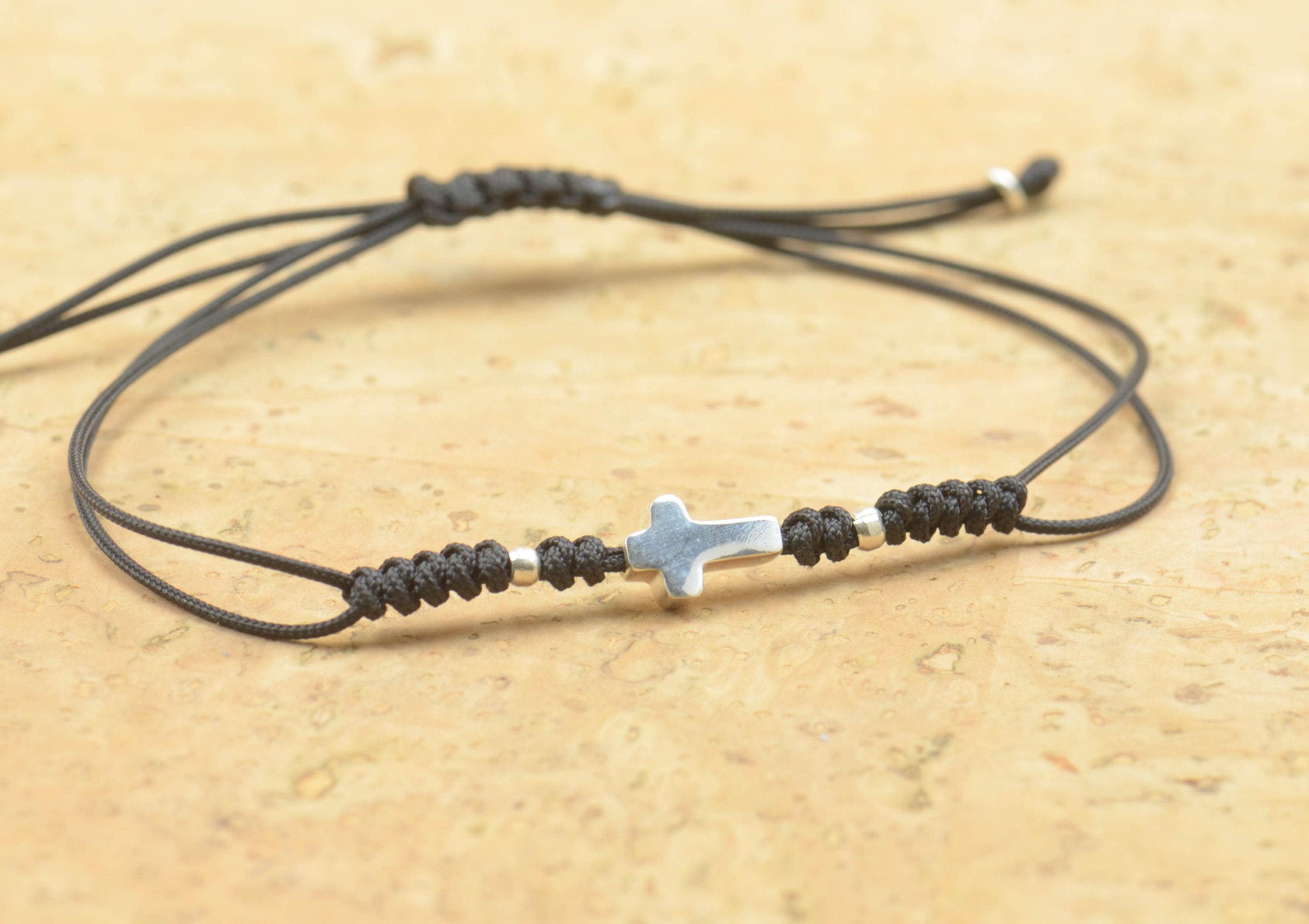 Bracciale In Argento Sterling Con Ciondolo A Forma Di Croce, Lunghezza Regolabile, Gioiello Elegante Per Donna, Regalo Significativo