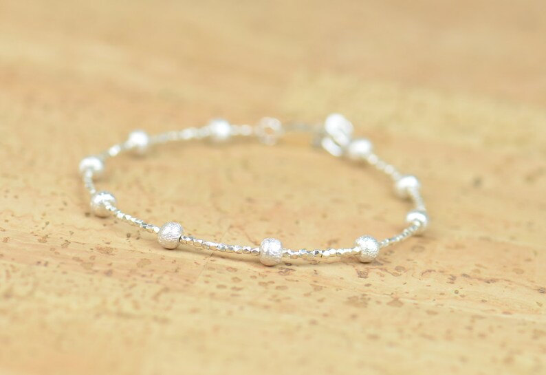 Sterling Silver Bead Bracelet Everyday Wear Sterling Ball Etsy