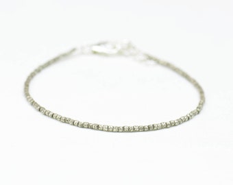 Pulsera de cuentas de plata envejecida pequeñas