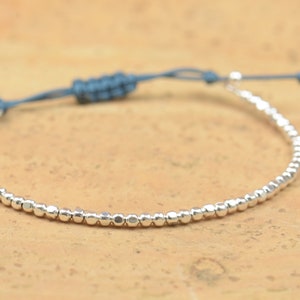 Beaded  bracelet . Sterling silver