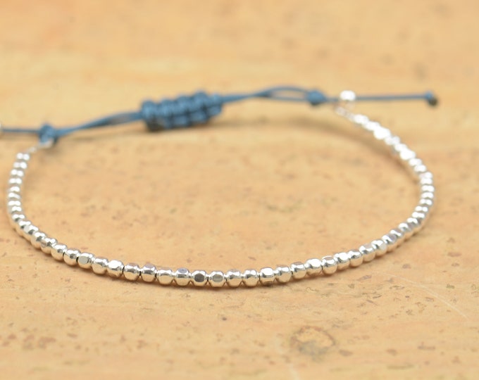 Beaded  bracelet . Sterling silver