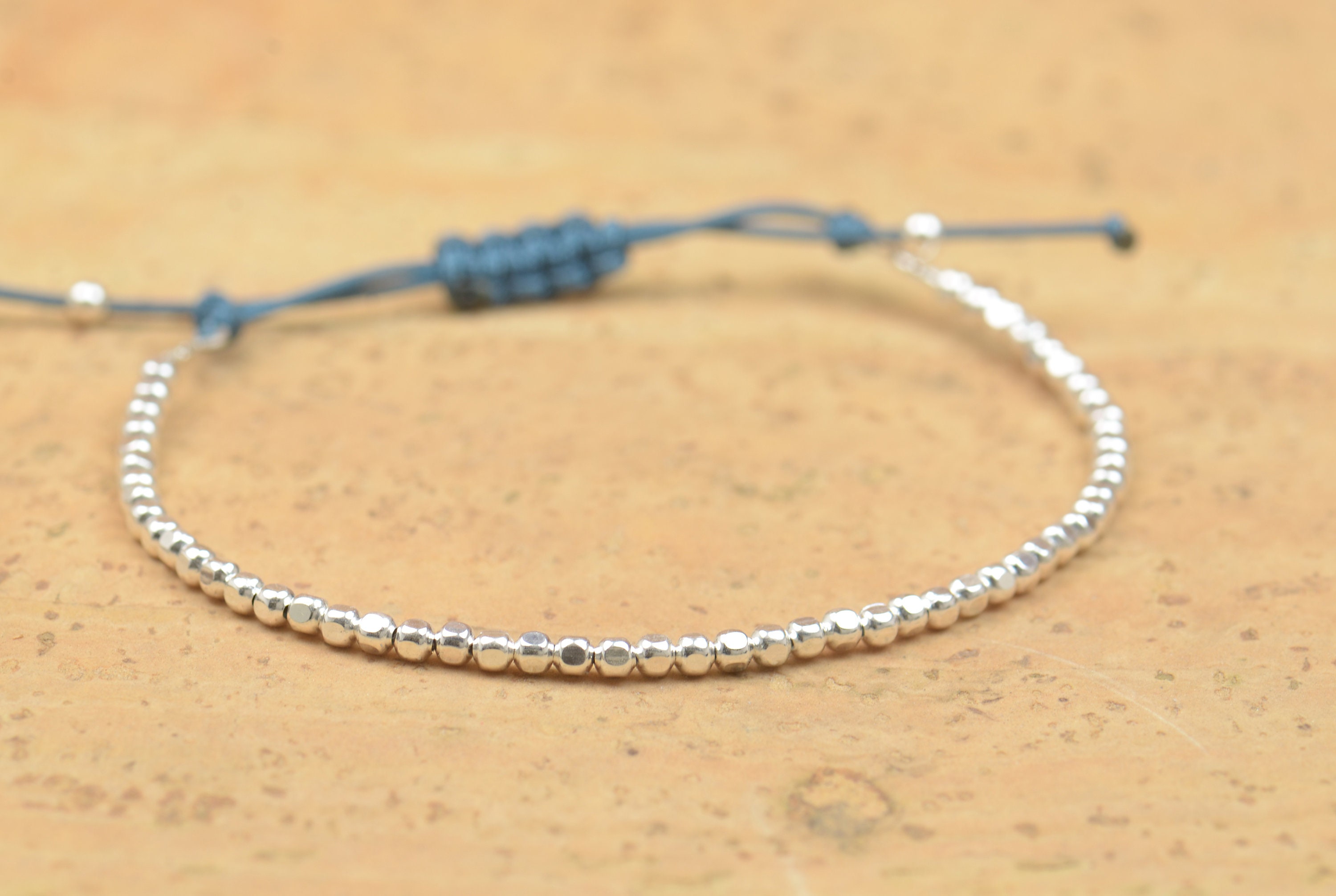 Beaded bracelet . Sterling silver