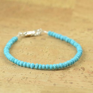 Turquoise faceted beads bracelet image 3