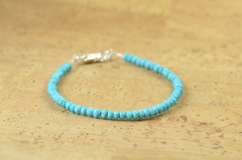 Turquoise faceted beads bracelet image 3