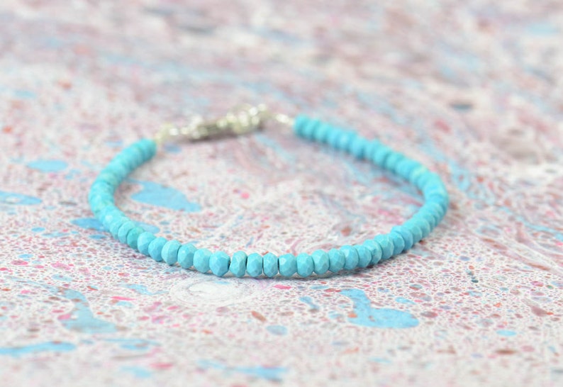 Turquoise faceted beads bracelet image 2