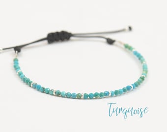 Sterling silver and blue real turquoise beads bracelet