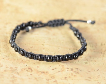 Black Tourmaline bracelet.Macrame bracelet