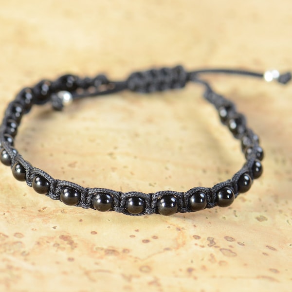 Black Tourmaline bracelet.Macrame bracelet