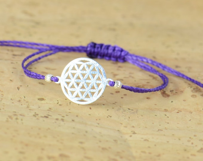 Sterling silver Mandala flower of life bracelet.Kabbalah bracelet