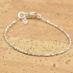 Tiny sterling silver beads  bracelet