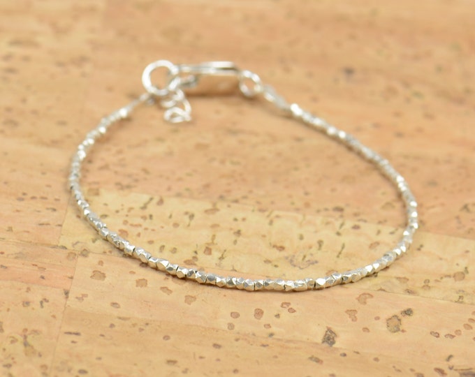 Tiny sterling silver beads  bracelet