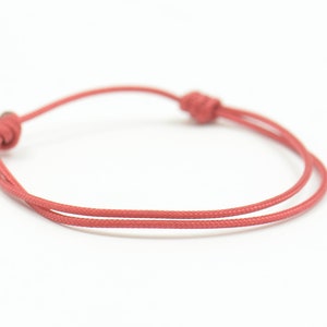 Bracelet Mens, Brown Cord Bracelet, Adjustable String Nylon, Mens Bracelet Simple, Surf Jewelry,red string Kabbalah protection image 6