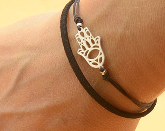 Femmes en Acier Inoxydable Bracelet Armkette Ancre thuya avec main de Fatima autiga ® Femmes en Acier Inoxydable Bracelet Armkette Ancre thuya avec main de Fatima autiga ®