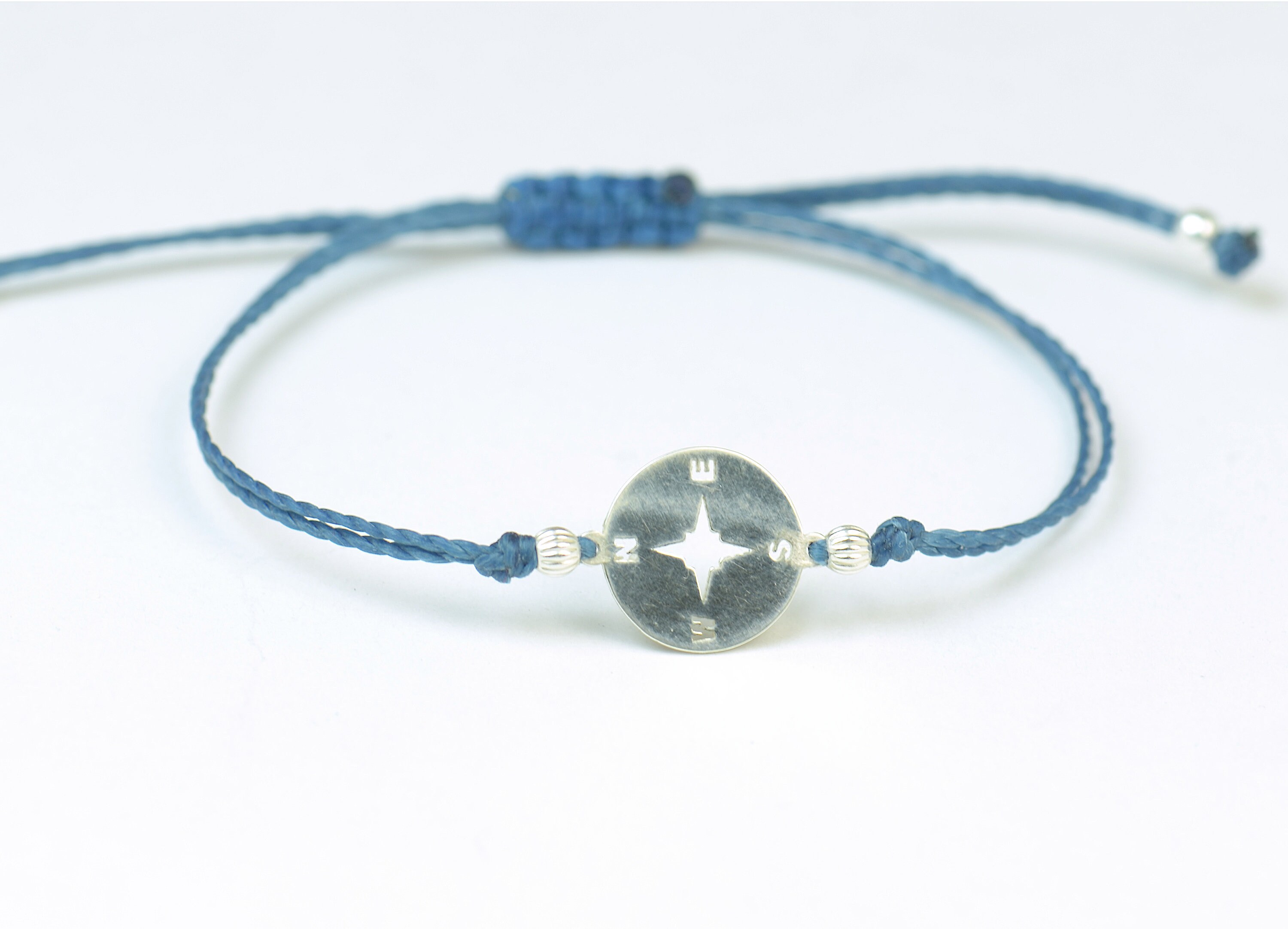 Sterling Silver Compass charm bracelet. Mens bracelet.Womens Etsy