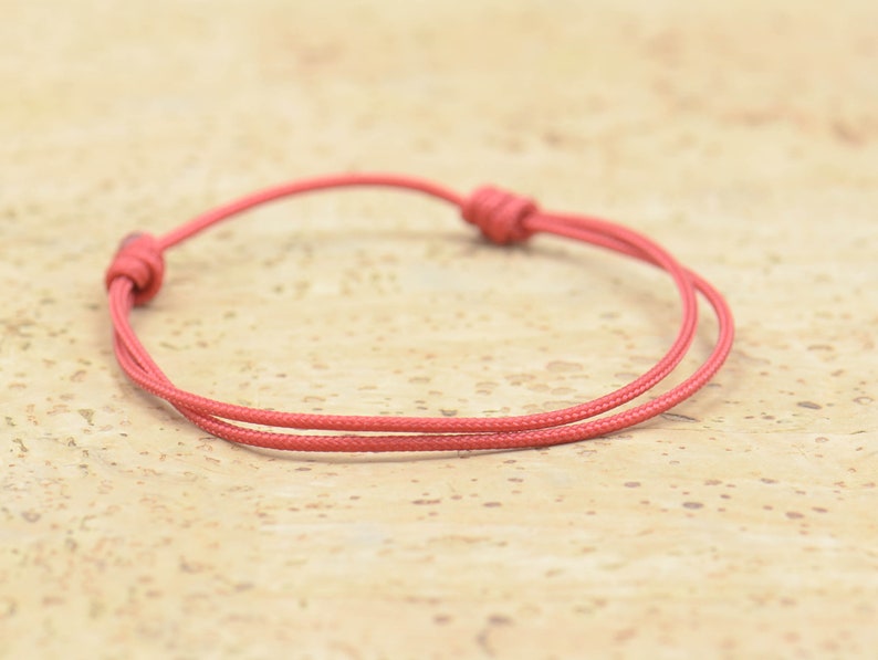 Bracelet Mens, Brown Cord Bracelet, Adjustable String Nylon, Mens Bracelet Simple, Surf Jewelry,red string Kabbalah protection image 5