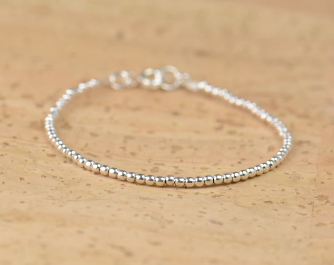 Sterling silver beads  bracelet.Sterling silver clasp