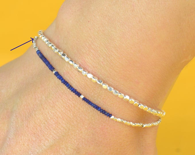 Sterling silver  and Lapis lazuli bracelet