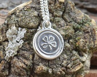 【STONEHENgE】Silver Material Cubic Clover Necklace SC24D43P Silver Clover Necklace, Silver Four Leaf Clover Pendant