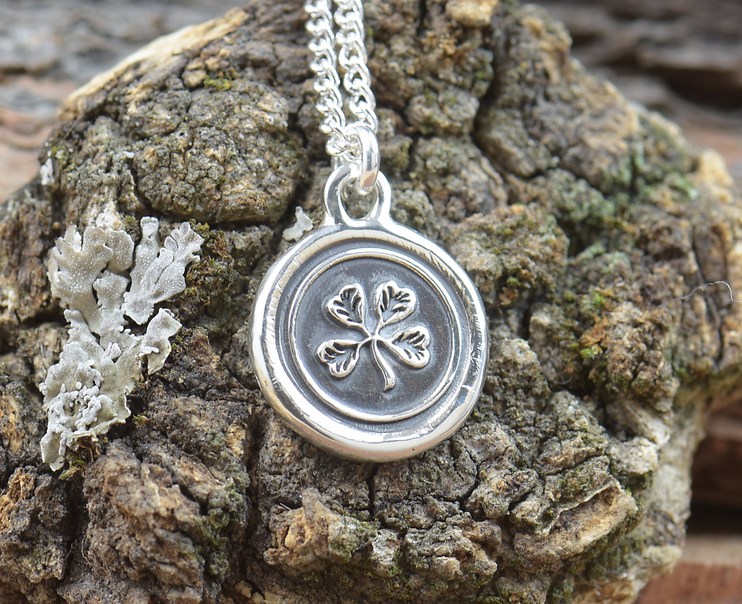 Sterling Silver Four Leaf Clover Pendant.handmade Piece