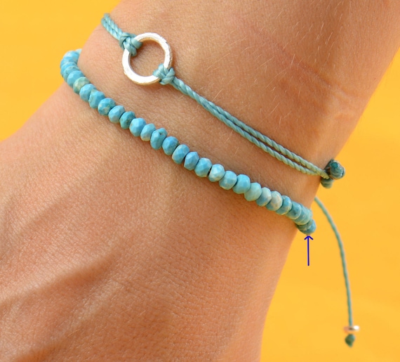 Bracelet pierre de turquoise Good Karma argent - Perle de Jade